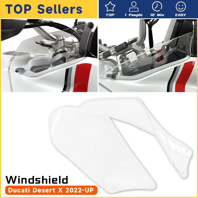 Motorcycle Windshield Wind Deflector WindScreen HandShield Handguard For Ducati Desert X DesertX 2022 2023