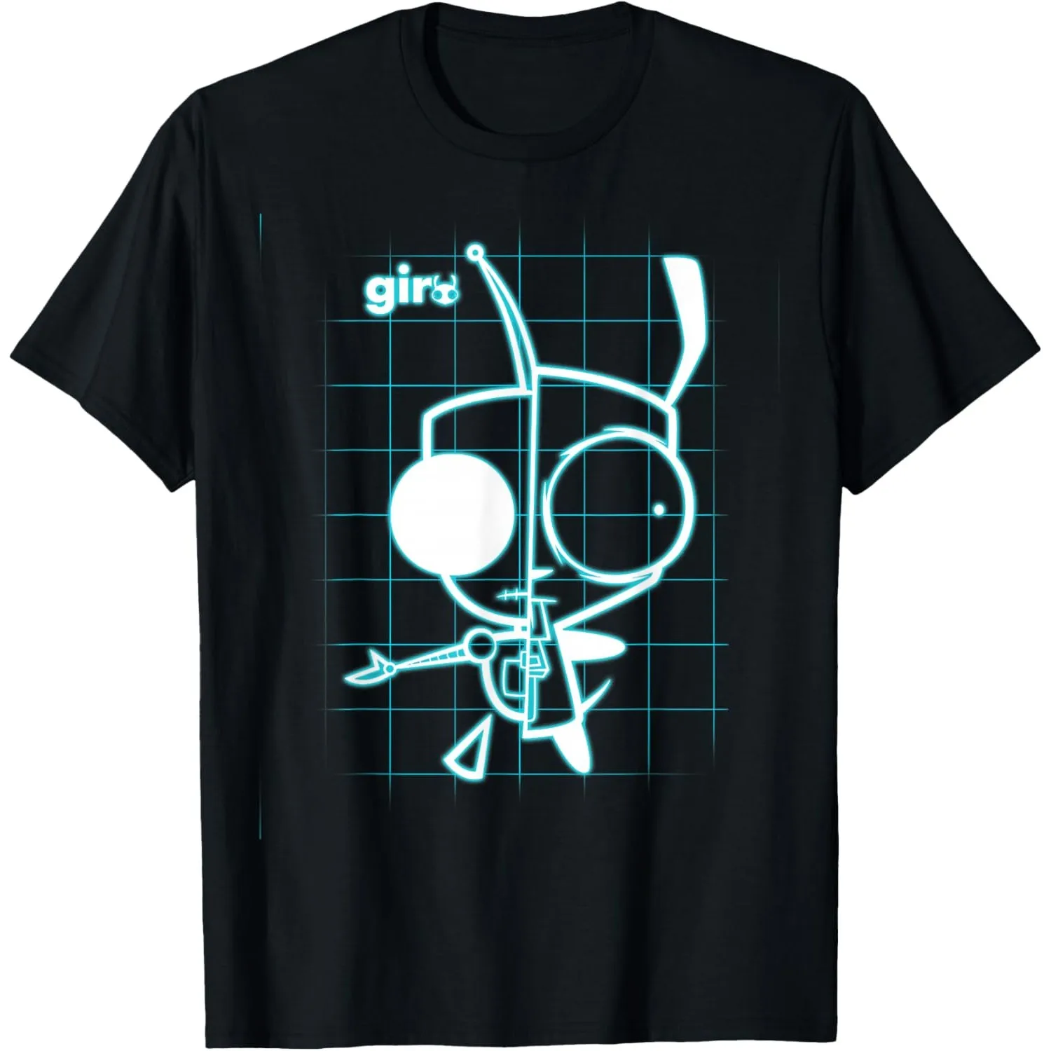 

Invader Zim Gir X-Ray Schematic Neon Grid Graphic Tee Cotton T-Shirt Unisex