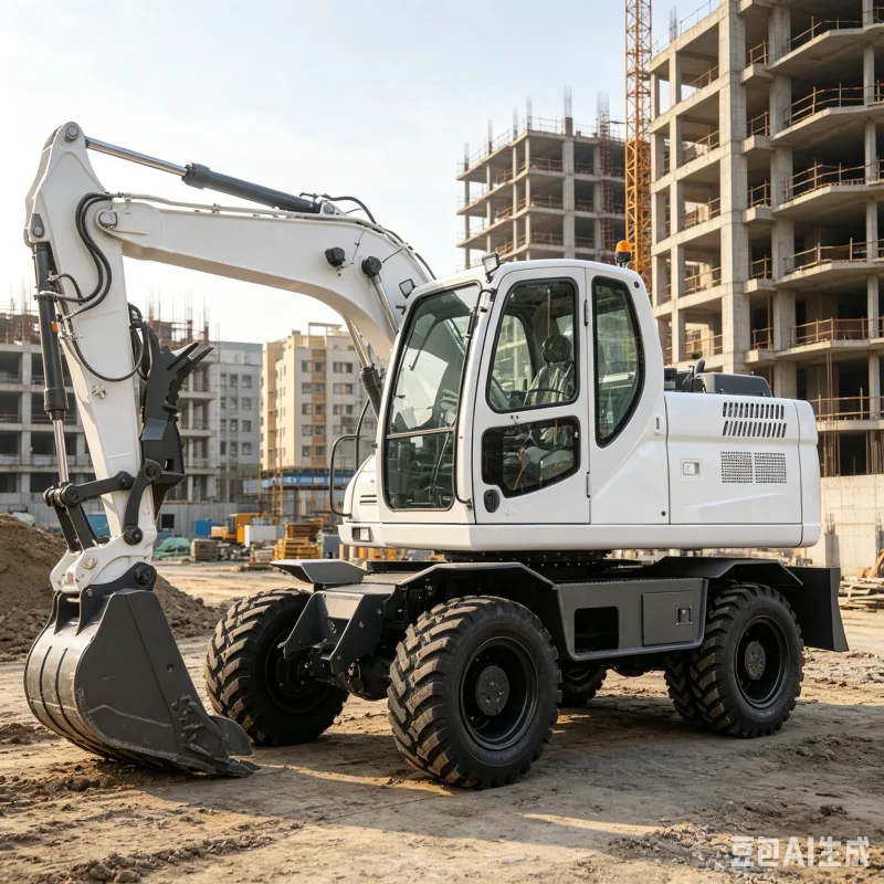 Heavy Duty Wheel Excavator Machine Heavy Capacity Rock Bucket Attachment Mobile Vehicle Designed For Mountain Infrastructure