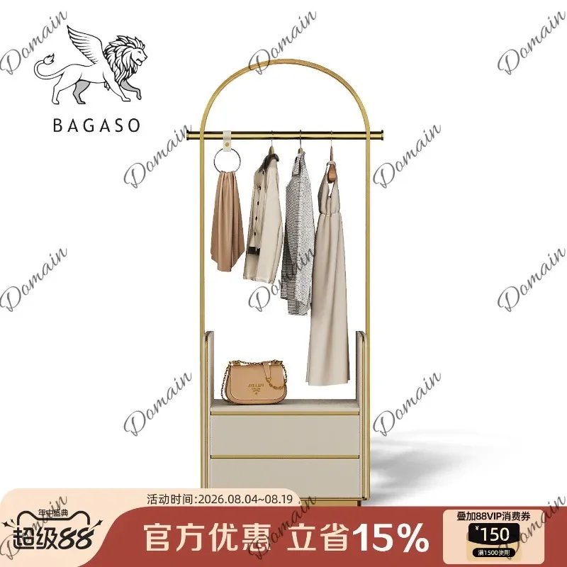 BJ New Luxury Design Coat Rack Stand Floor Bedroom Storage Italian Modern Clothes Hanger Dresser Combo