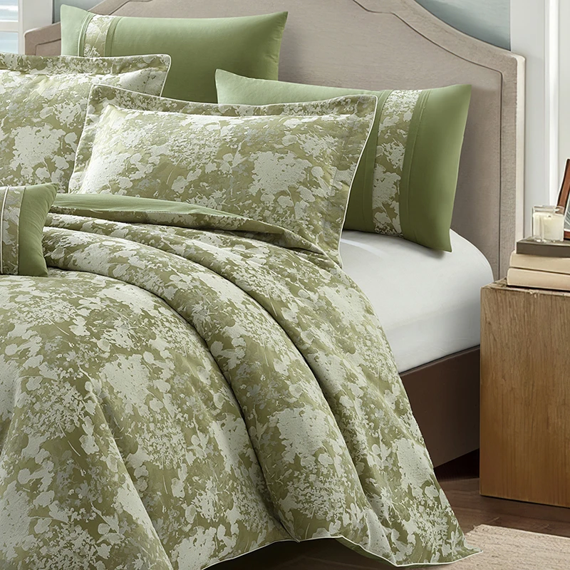 Dreamy Flowers Jacquard Bedding Set 7pcs Comforter Embroidery Woven Techniques King Queen Super King Vintage Polyester Home
