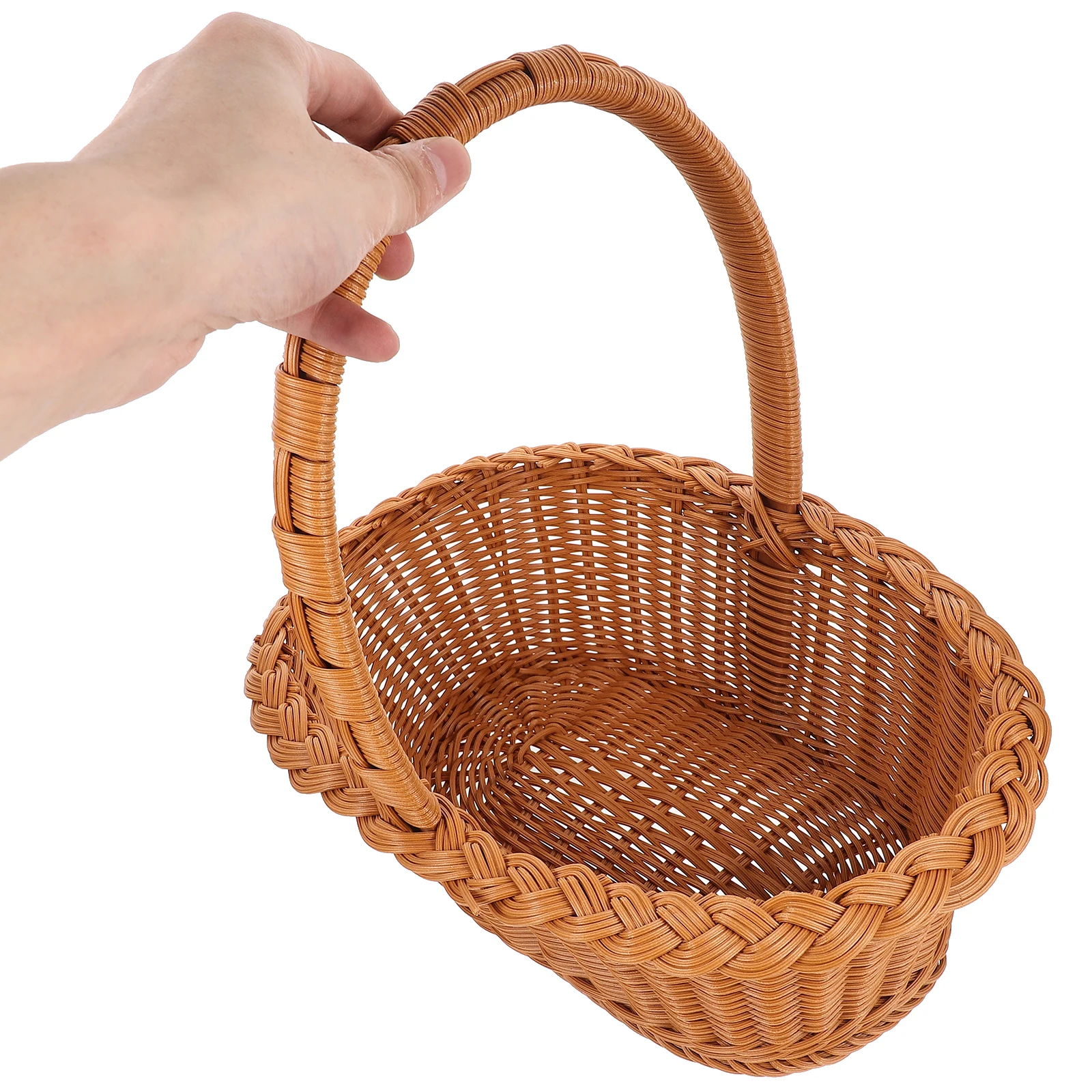 

Multi function H held Fruit Baskets Durable Storage Picnic Container Camping Wicker Bread Basket PP Portable Kitchen Accessories