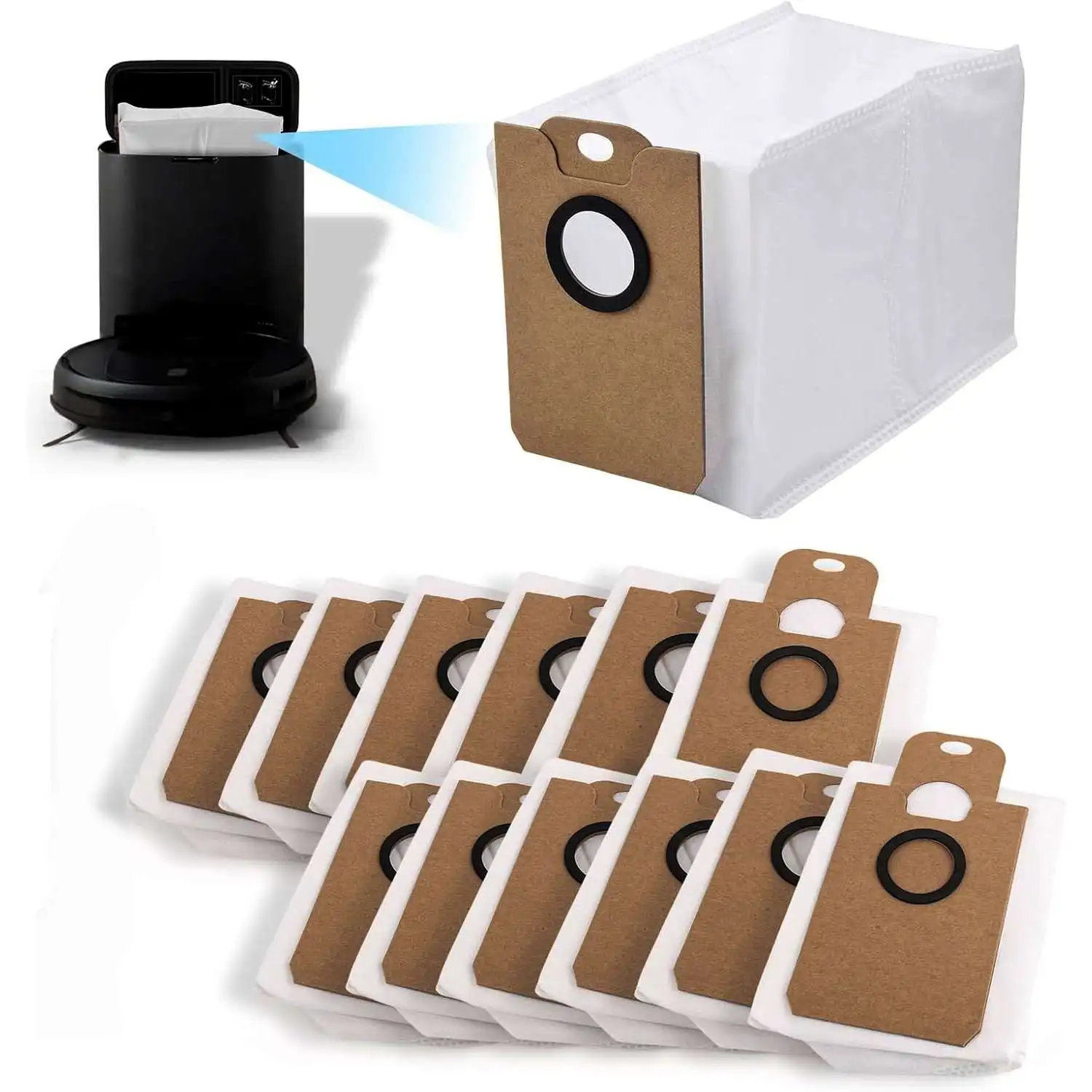 Replacement Dust Bags Compatible with Cecotec Conga 2299 2499 7490 8290, 3L Large Capacity Robot Vacuum Cleaner Accessories