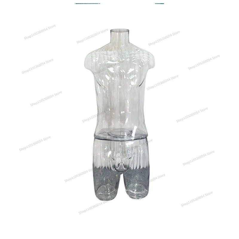For Transparent Half-body Male Model Props Plastic Human Body Table Fake Transparent Model Clothing Display Bracket