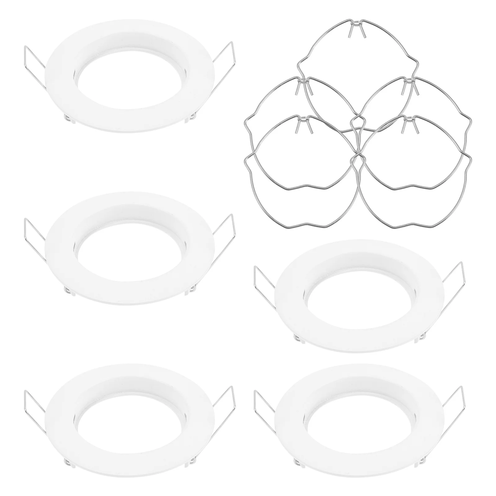 

5Pcs LED Spotlight Frame Fitting Halogen Lamp Holder Compatible Gu10 Mr16 G53 Module Radiator Diameter 50mm Light Support