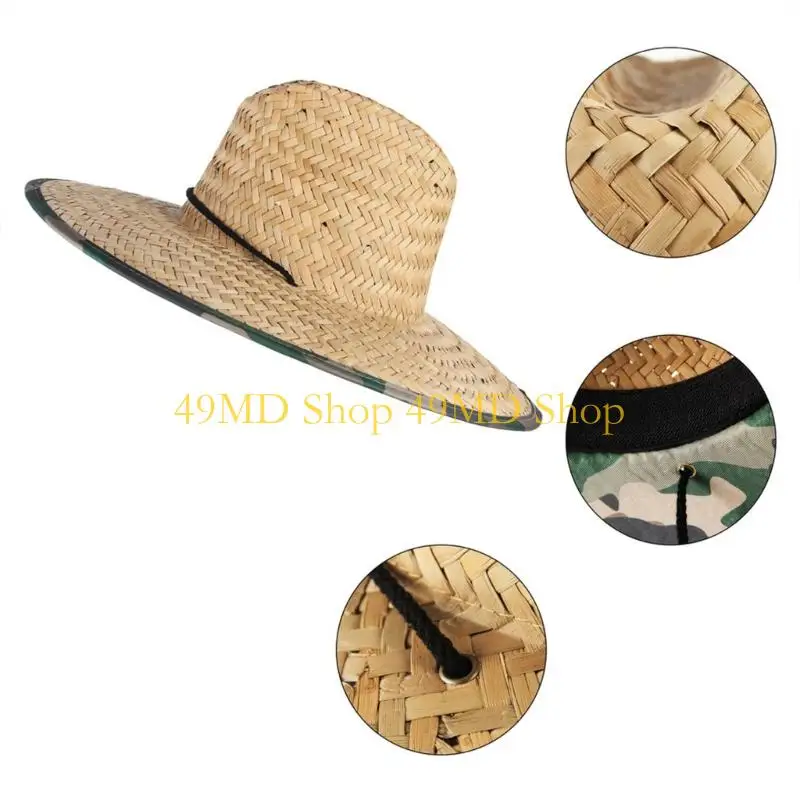 49MD Cowgirl Braided Hat Boater Hat Adjustable Perfect For Parties Daily Outings