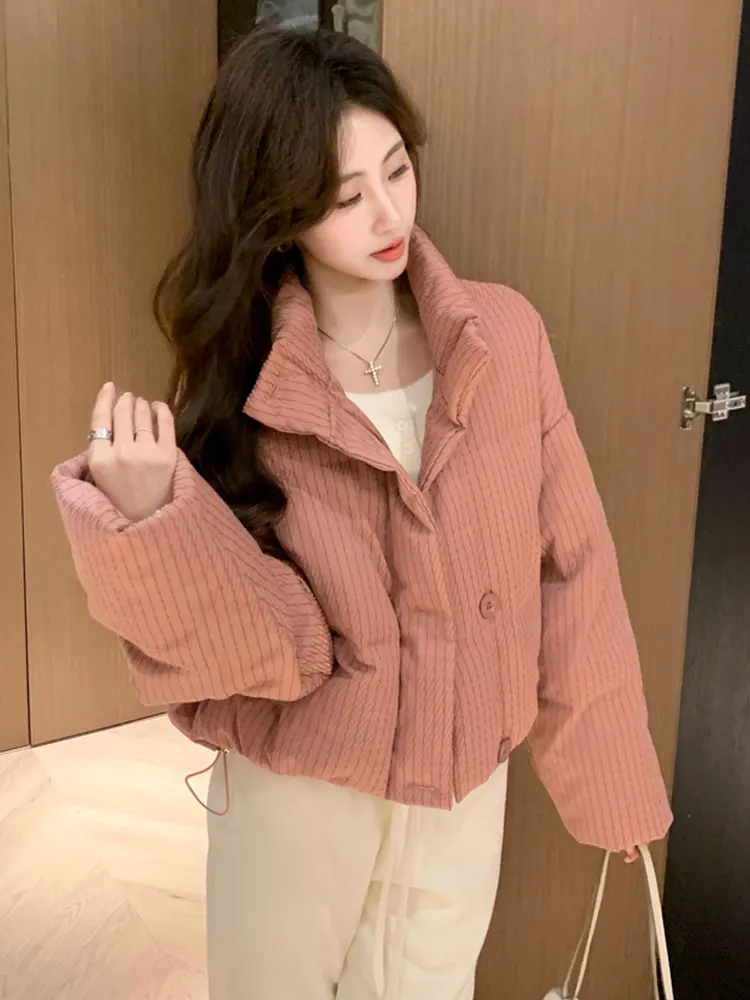 2023 Winter Women's Down Coat Short Lapel Fashionable Thick White Duck Down Warm Jacket for Small Stature