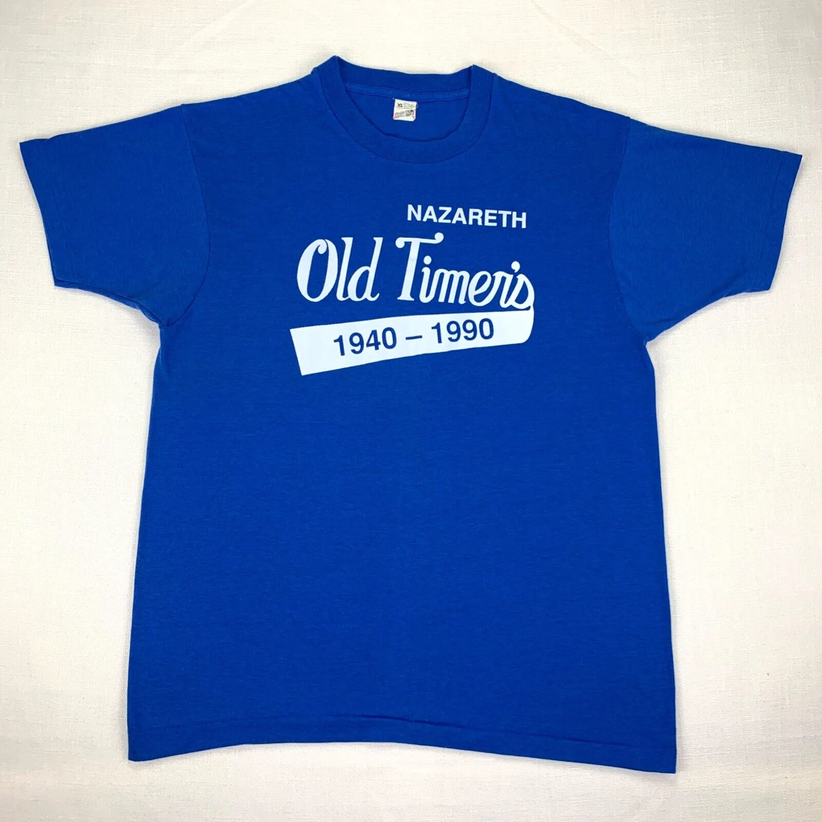 Vintage Screen Stars T-Shirt XL Blue Nazareth Old Timer's 1940-1990