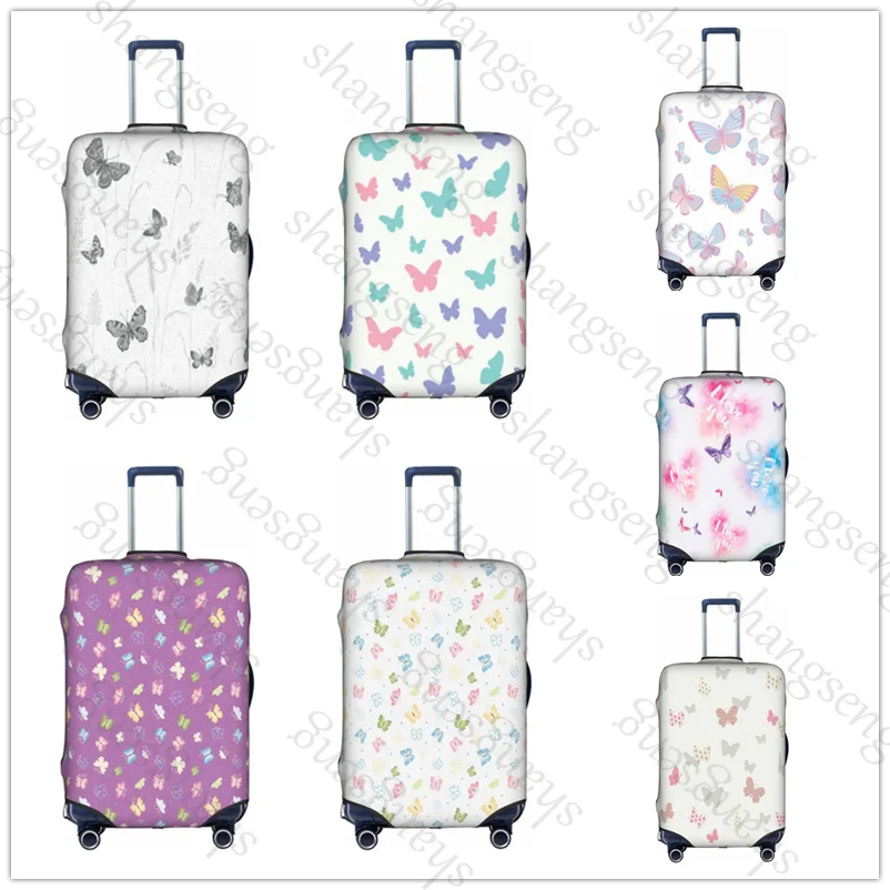 

Thick Elastic Luggage Protective Cover Zipper Suit For 18-32 inch Bag Suitcase Covers Travel Animal cute paw prints Butterfly