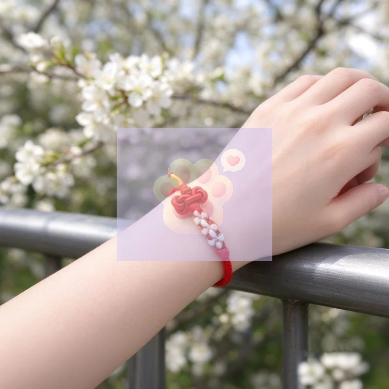Handmade Red Lucky String Bracelet, Floral Knot Braided Wristband, Adjustable Size Charm Bracelet, for Daily Wear & Holiday Gif