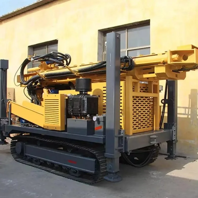 Geothermal Water Well Drilling Rig 400m Deep Crawler Mounted Borehole Machine With High Pressure Air Compressor