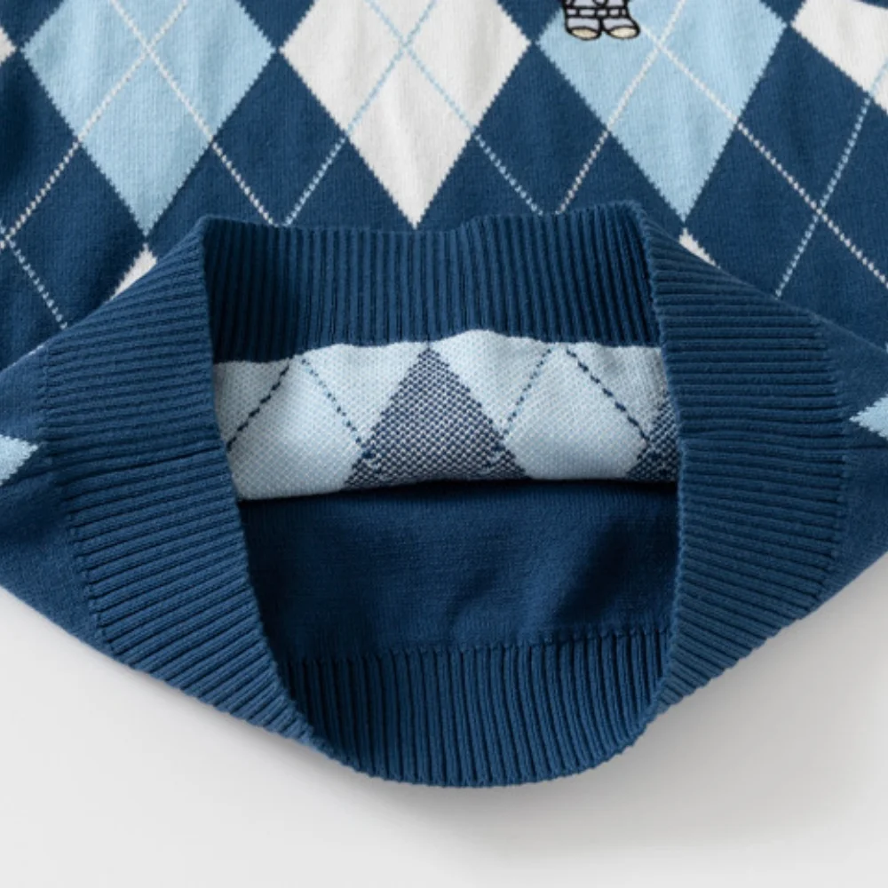 3-7T Karierte Ärmellose Herbst-Frühlings-Pullover für Jungen und Mädchen Kinderkleidung Bestseller Baby-Kostüm – Detail 7