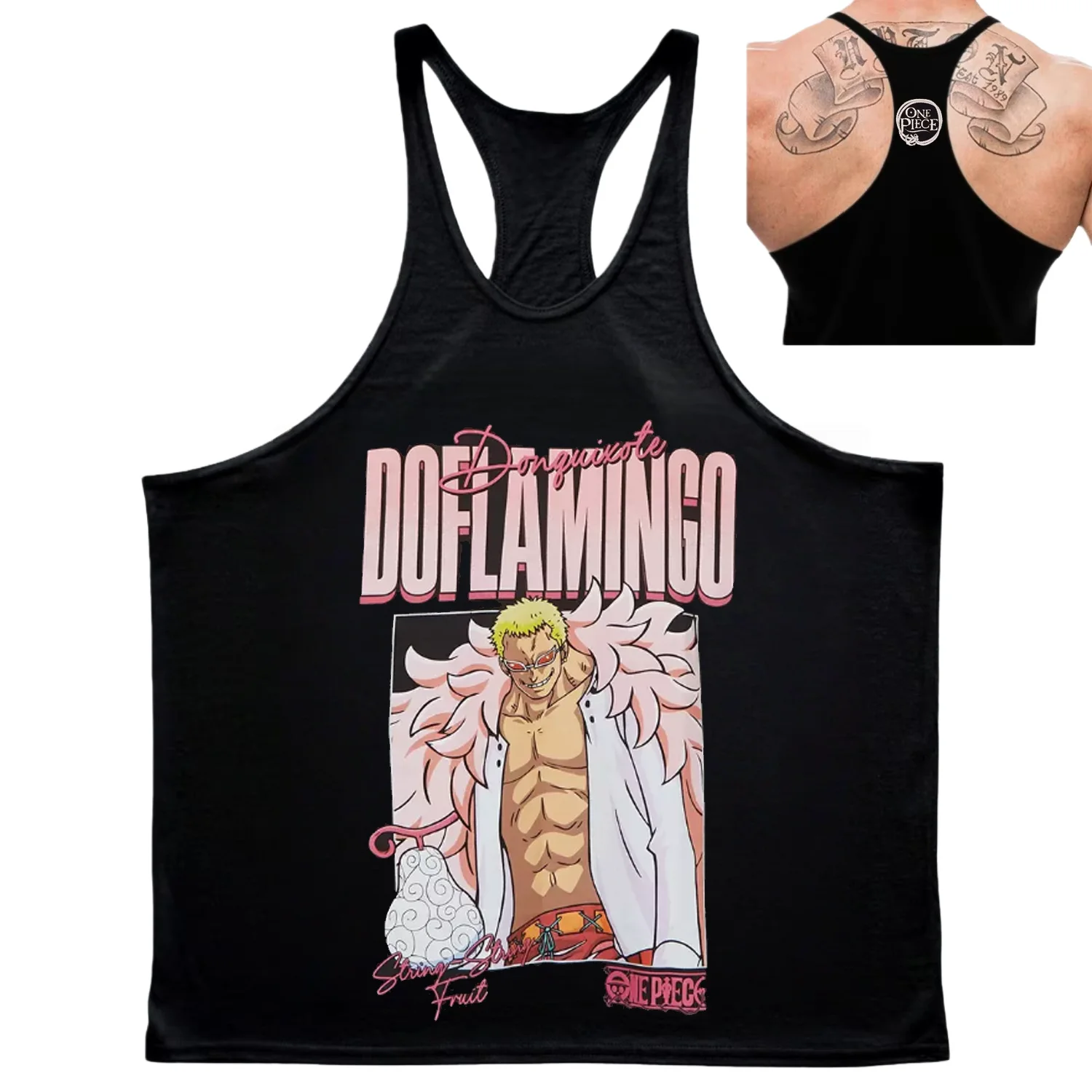 

Japanese Anime One Piece Printed Cotton Tank Top Casual Training Men and Women Oversized Summer Vest Unisex Fitness Clothing