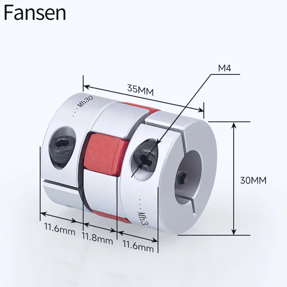 Fansen Jaw Shaft Coupler D30L35 Spider Flexible Motor Aluminium Flexible Coupling Encoder Connector5/6/6.35/7/8/9/10/12/14/16mm
