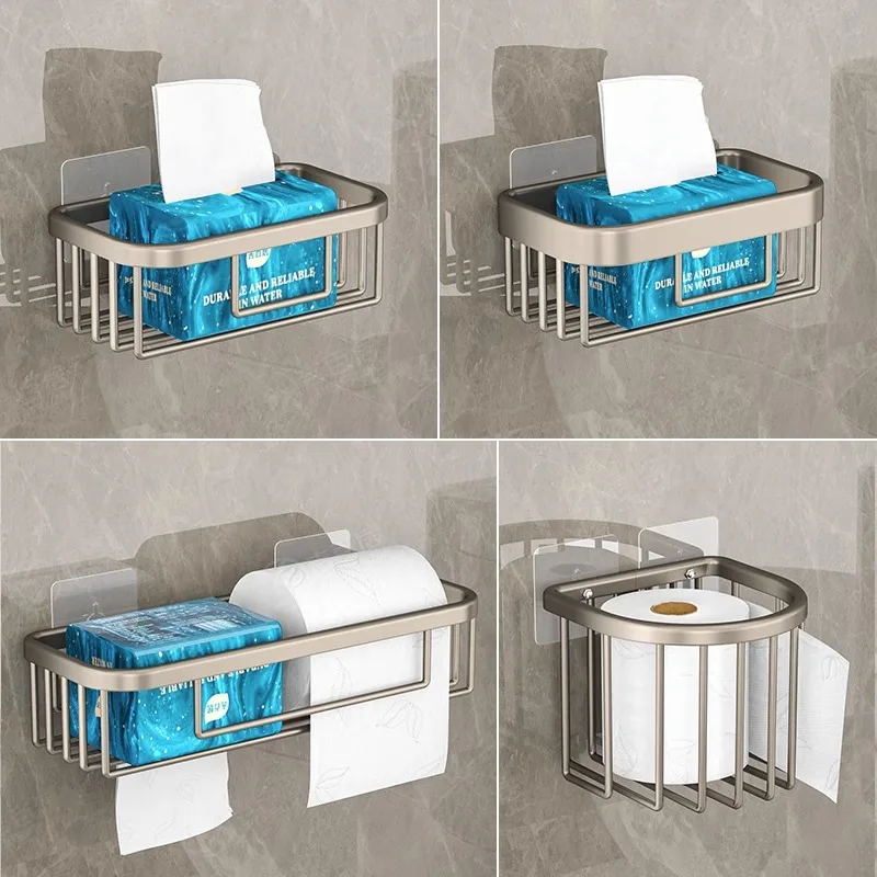 

Пистолет из пепла для ванной комнаты, без отверстий, коробка для салфеток, коробка для рулонной бумаги, рулон туалетной бумаги, настенная полка для хранения