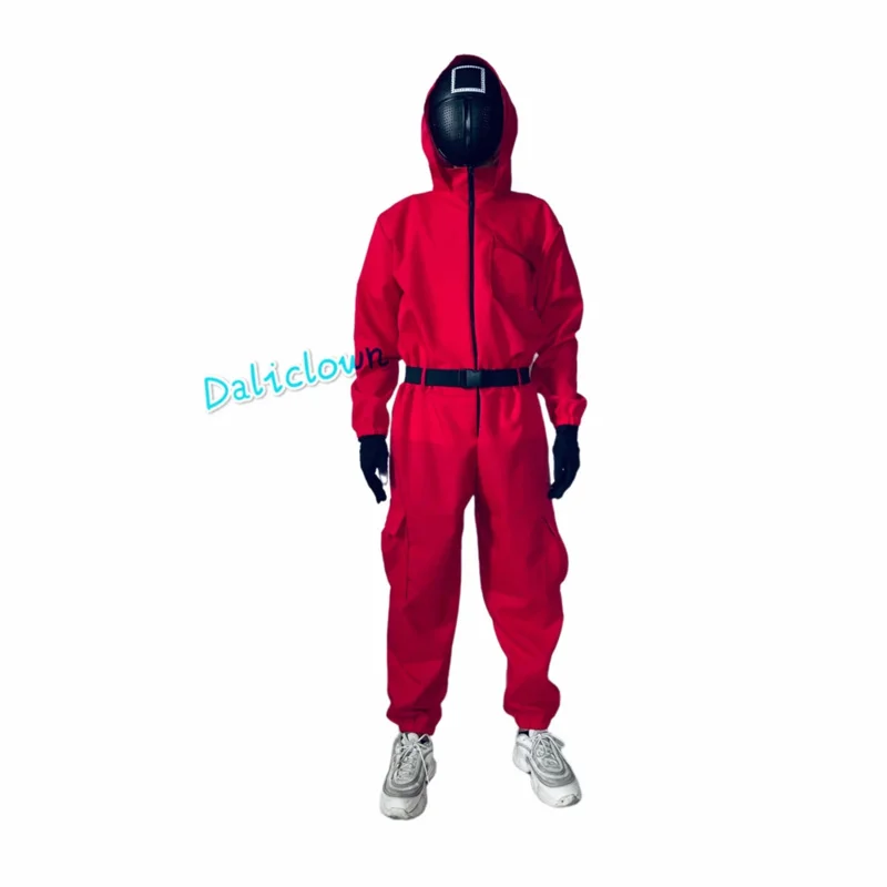 2025 New Kids Anime Game Costume Cosplay Jumpsuit Round Six Vip Square Circle Triangle Helmet Mask Halloween Party Chri ❤ ❤ $zz