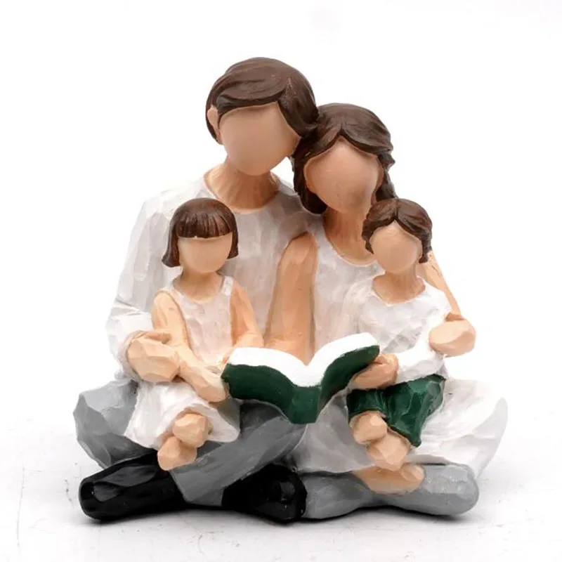 

European Style A Family Tell A Story Ornaments Resin Crafts Family Series Figurine Miniatures Home Decoration Creative Gift