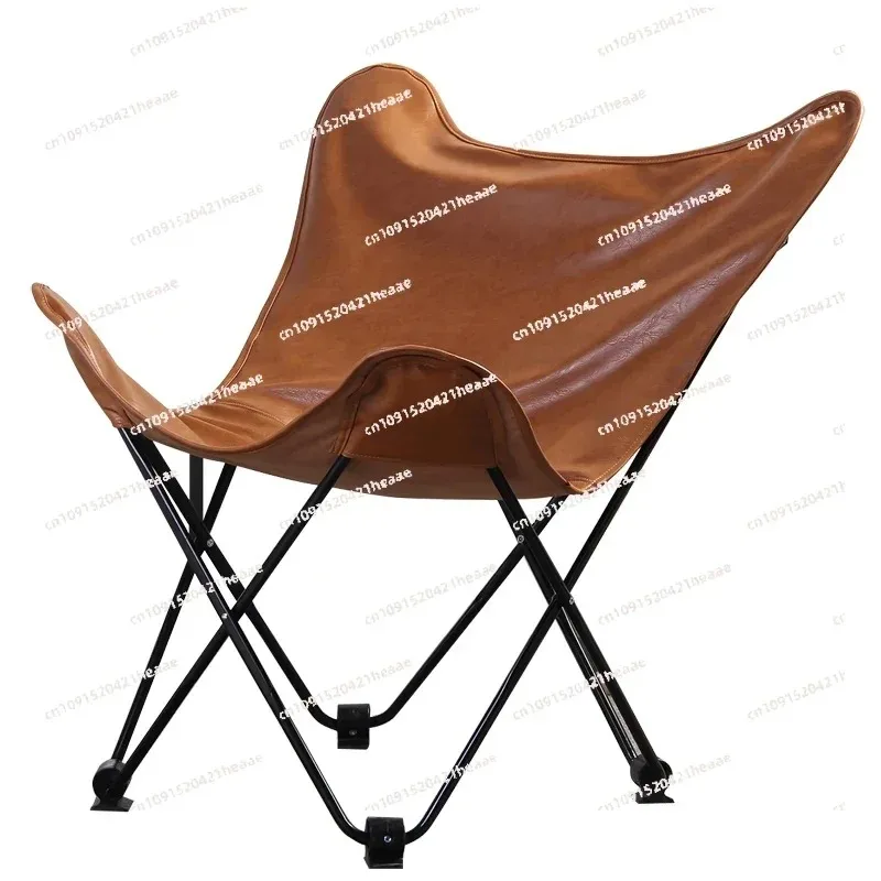 Suitable for leather butterfly chair non-leather folding chair  moon chair leisure lazy sofa recliner