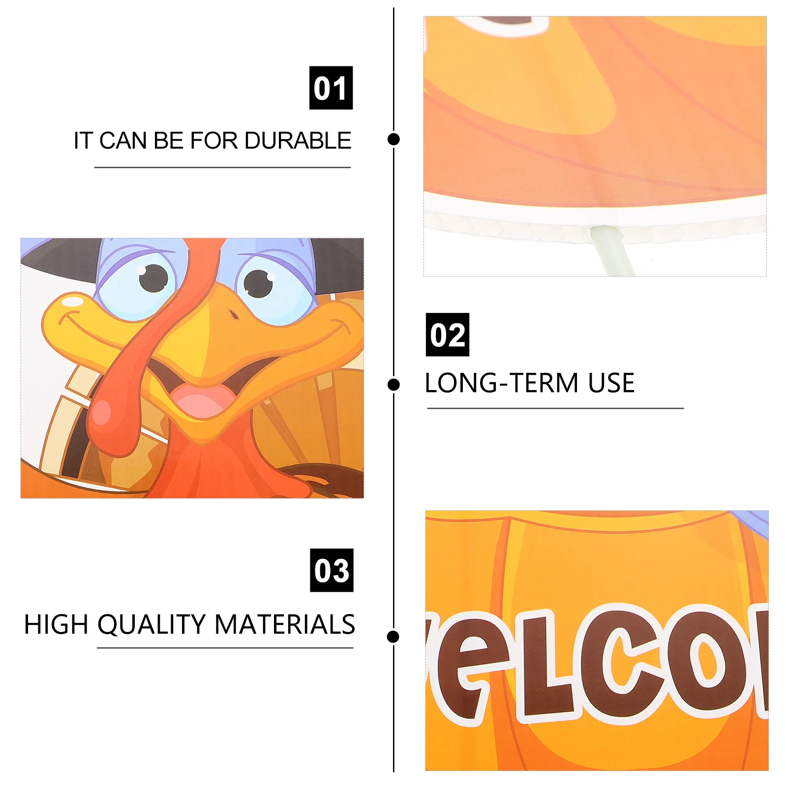 

1Pcs Festival Yard Stakes Sign Thanksgiving Decoration High-Quality Plastic Durable Simple Design Vivid Patterns Eye-Catching