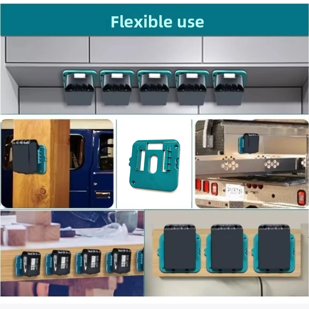 1\2\5\10 PCS Battery Holder Wall Mount for Makita 18v BL1860 BL1850 BL1840 BL1830 Battery Display for Toolbox Factory(No Battery