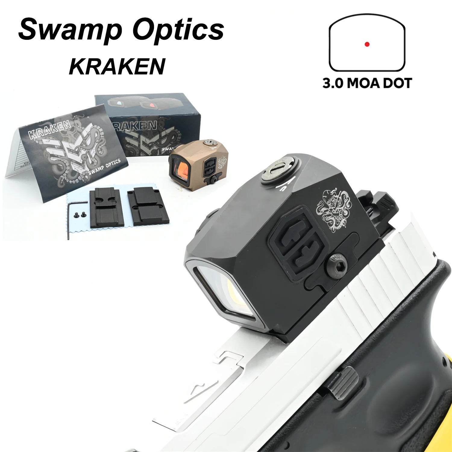 بصريات المستنقع التكتيكية كراكن 3 MOA المدمجة للصيد استشعار الحركة ريد دوت ريفلكس البصر صالح لنطاق بندقية غلوك مسدس الادسنس #1