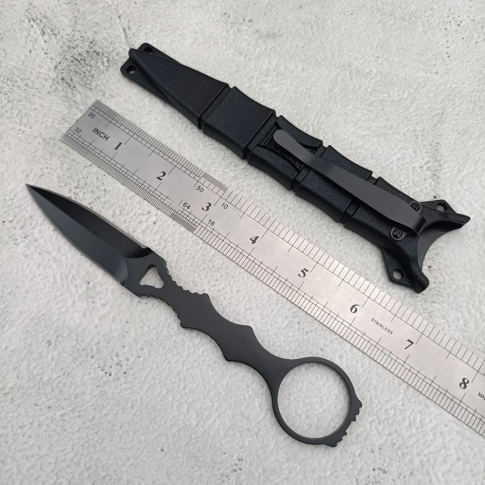 176 스트레이트 나이프 휴대용 야외 캠핑 생존용 소형 나이프 EDC 창문 파괴용 등산 및 하이킹 다기능 도구