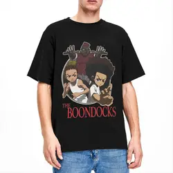 Vintage Huey Riley Ruckus Funny The Boondocks T-Shirts for Men Women Round Collar Pure Cotton Tees Plus Size Clothes