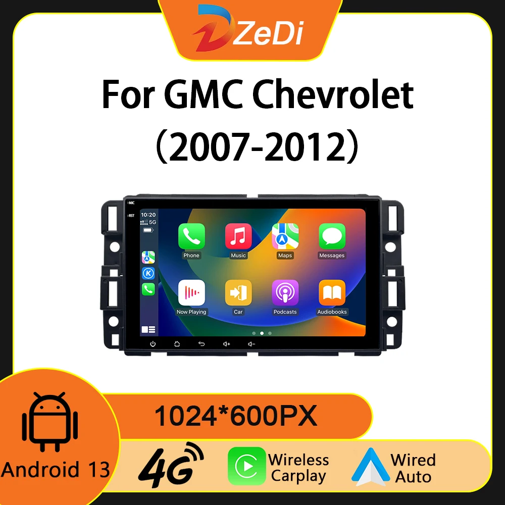 8inch screen Android 13 car multimedia player is suitable for GMC Chevrolet 2007-2012 GPS Navigation