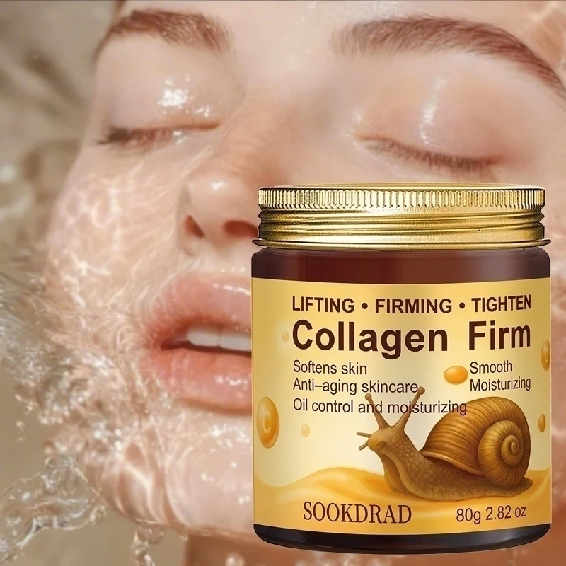Collagen Firming Cream with Snail Extract, Daily Essential, Moisturizes & Firms, Face/Neck/Body, All Skin Types,80g/2.82oz