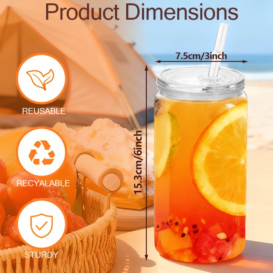 25/50 16 oz Single Layer Sports Cup, Christmas Plastic Juice Bottle with Sealed Lid and Straw, Clear Mason Bottle, Large Capacity Beverage Bottle (for Smoothies), Juice Shake Drink Cup, Bottle and Straw