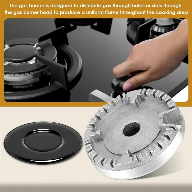 A38M Cooker Hat Set Practical Tool Burners Crowns And Flame Caps Set Oven Flame Ranges Caps Set Metal Texture For Stove