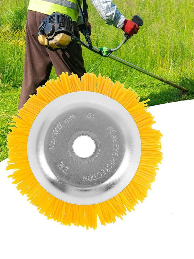 8 Inch Weed Brush Cutter Head Lawn Mower Universal Grass Trimmer Head Nylon Wire Wheel Rotary Weed Brush for Garden Lawnmower