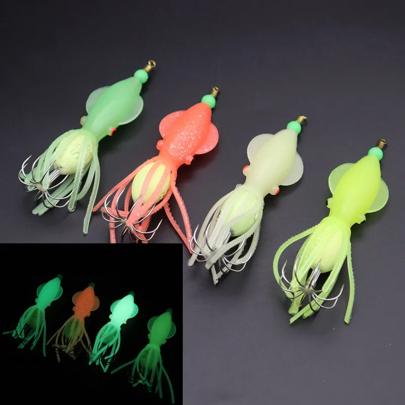 

AS Squid Jig Hooks Pesca Luminous 60g Leurre Soft Lure Squid Artificial Baits 10 Needles Cuttlefish Fishing Lure Bait Fishhook