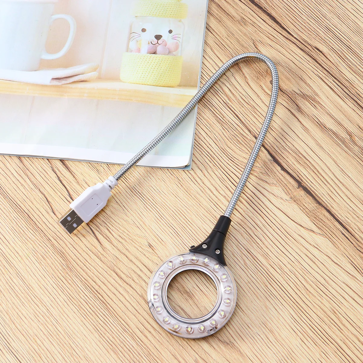 

1pc 18 Led Usb Reading Lamp Flexible Portable Night Light For Laptop Power Bank 5V Charging Eye Protection Adjustable Brightness