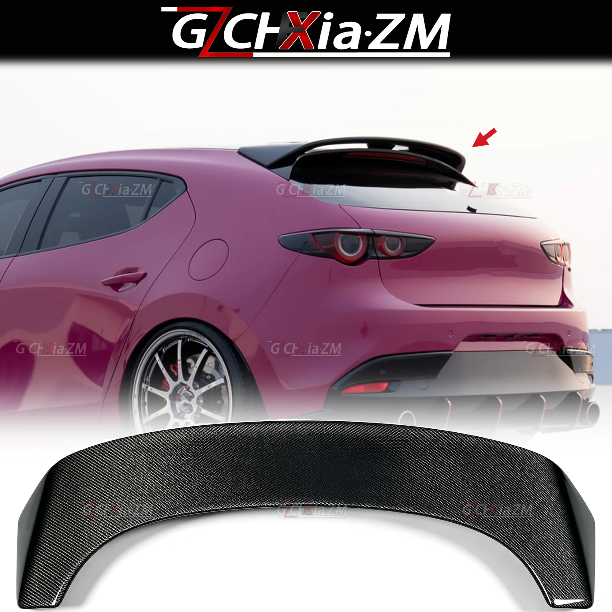 For Mazda 3 Axela Hatchback 2020-2026 High Quality ABS Material Rear Spoiler Diffuser Kit Aerodynamic Rear Wing Accessories