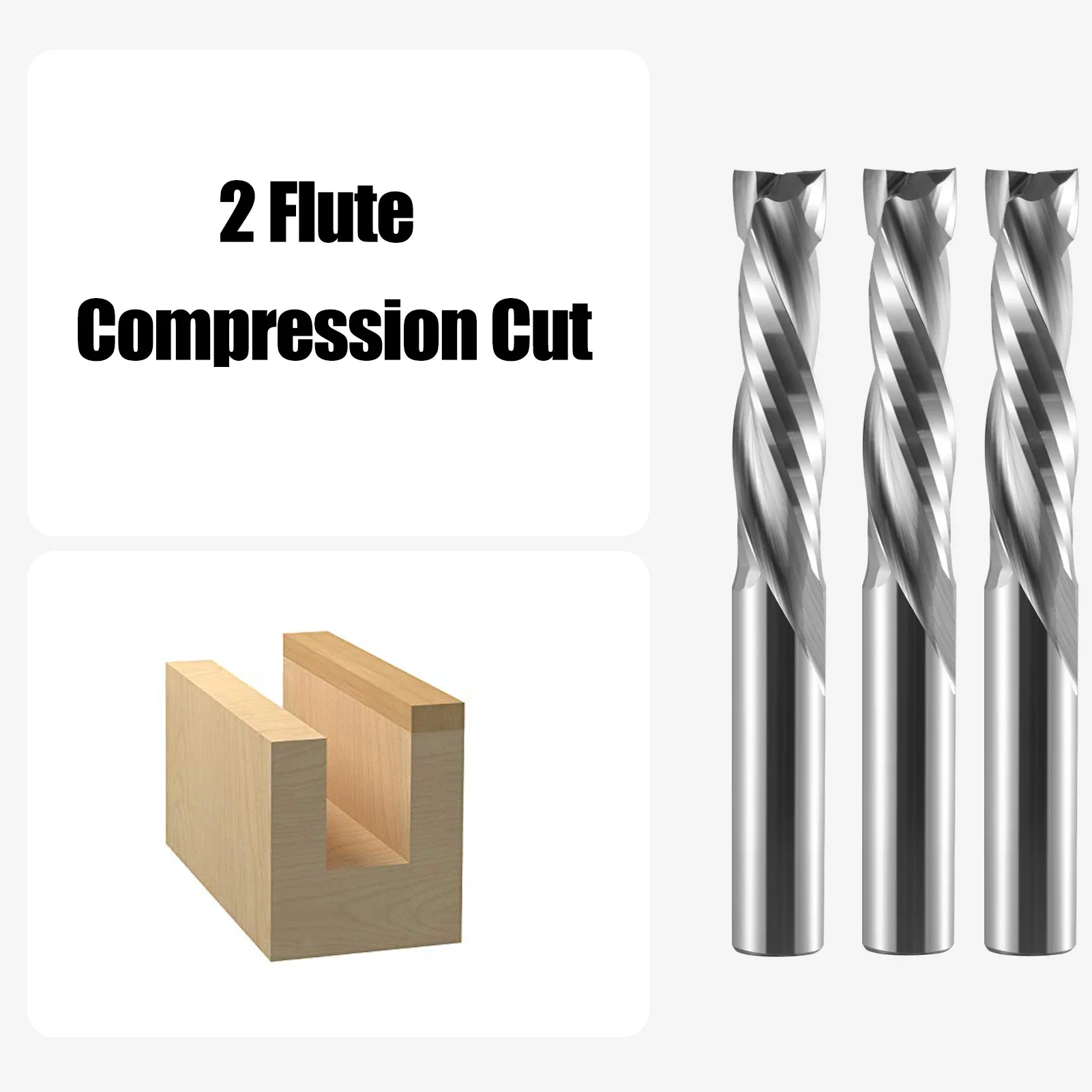 RU 5pcs 2 Flute Compression Router Bit for Wood Smooth Cutting No Burrs Precise Milling Cutter for Daily Wood Processing Tasks