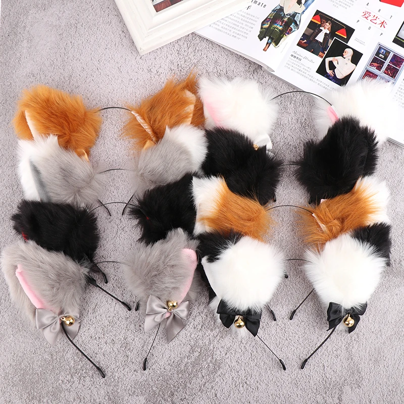 Animal Cat Orelhas Halloween Headband para Mulheres, Kawaii Anime Hair Hoop, Cosplay Party Costume, Acessórios para Cabelo, Bonito