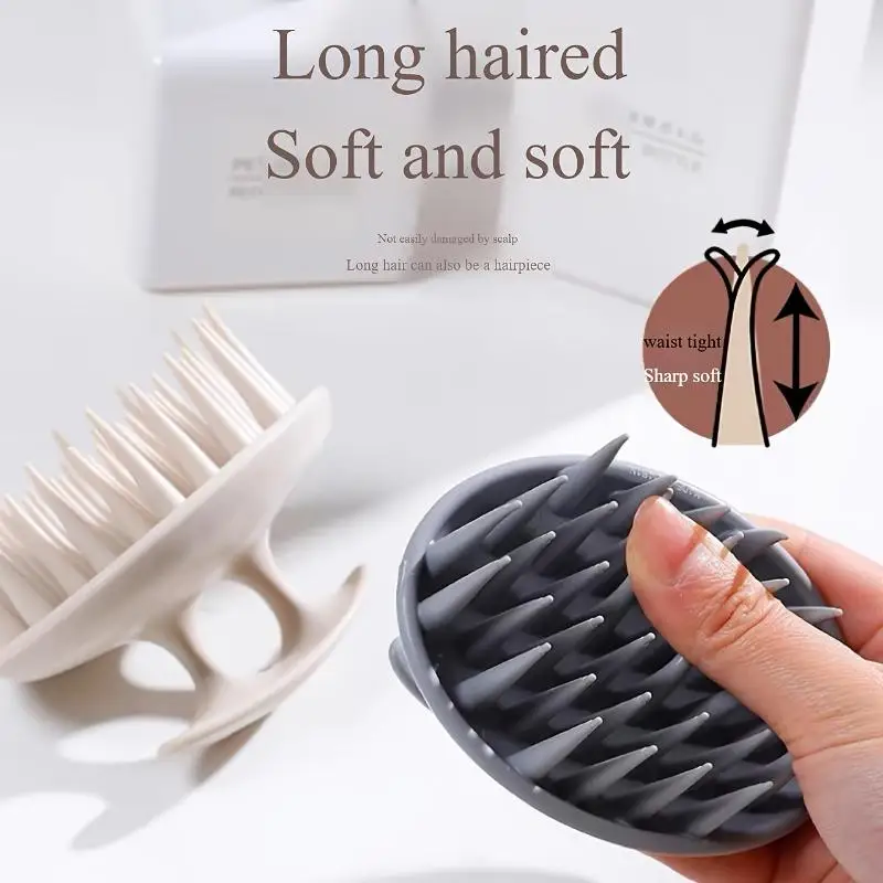 Silicone Scalp Hair Massage Brush Shampoo Comb Shower Scalp Massager Root Hair Care Salon Bath Tool