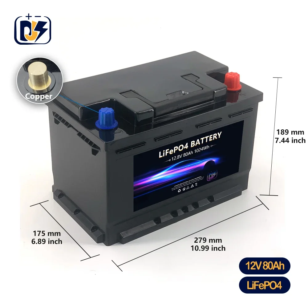 12v 80Ah 900CCA Auto starter battery Lithium Iron Phosphate Battery LiFePO4 Car Boat Starting battery pack