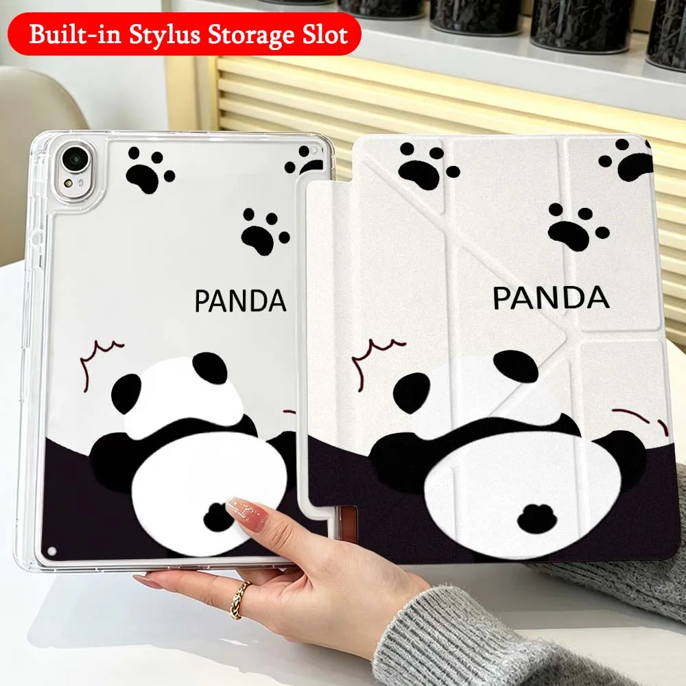 Cartoon Panda For Huawei Honor Matepad Pad X10 X9 GT Pro V9 9 Air SE 12X 11.5 11 13.2 11.5s inch Foldable Tablet Case