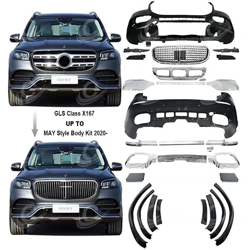 

X167 Car Body Kits For Benz Gls-class X167 Upgrade to May Style Front Bumper Grille Rear Bumper Exhaust Fender Flare 2020+