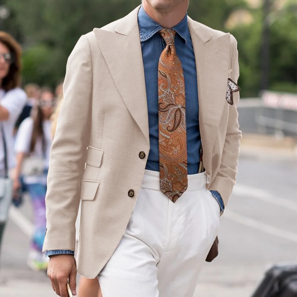 Men’s Jacket Suit Notched Lapel Single Breasted Slim Fit Comfortable Stylish Casual Elegant Blazer Business Coat Formal Office