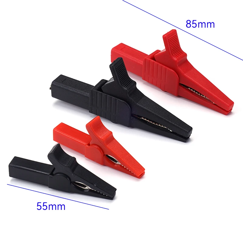 2PCS 1000V High Voltage Alligator Clips And Banana Plug 55mm Test Leads Set Compatible with 4mm Multimeter Pen Cable Probe Batte