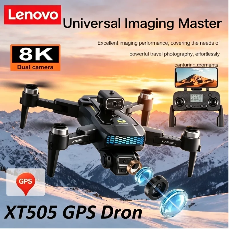 

Lenovo XT505 Brushless Foldable Drone GPS Optical Flow Dual WiFi 5G Professional Aerial Camera Gimbal Medium Size RC Quadcopter