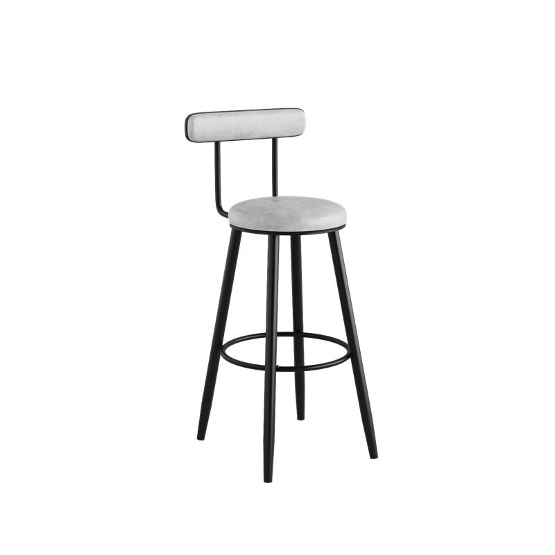 เก้าอี้บาร์แบบมินิมอล ดีไซน์ไม่ซ้ำใคร หมุนได้ สีน้ำตาล โครงโลหะ สไตล์อิตาลี ปรับระดับได้ เก้าอี้บาร์ดีไซน์ทันสมัย เฟอร์นิเจอร์สำหรับห้องครัว