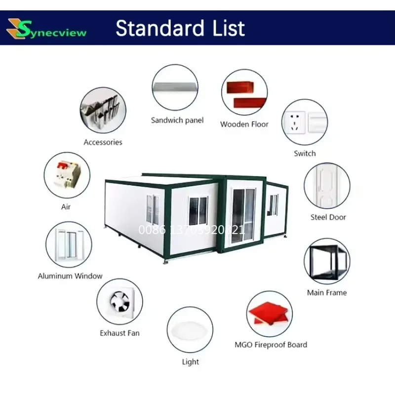 Mobile House 2 Bedroom Portable Living Container House Australia 20 Ft 40 Ft Expandable Container House with Bathroom