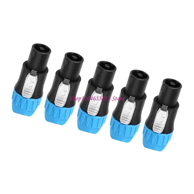 Speaker Cable Plugs 5 Pack, 4Pole Speaker Connectors with 1+, 1-, 2+ and 2- Labels for NL4FC NL4FX NL2FC Organized Speaker Cable