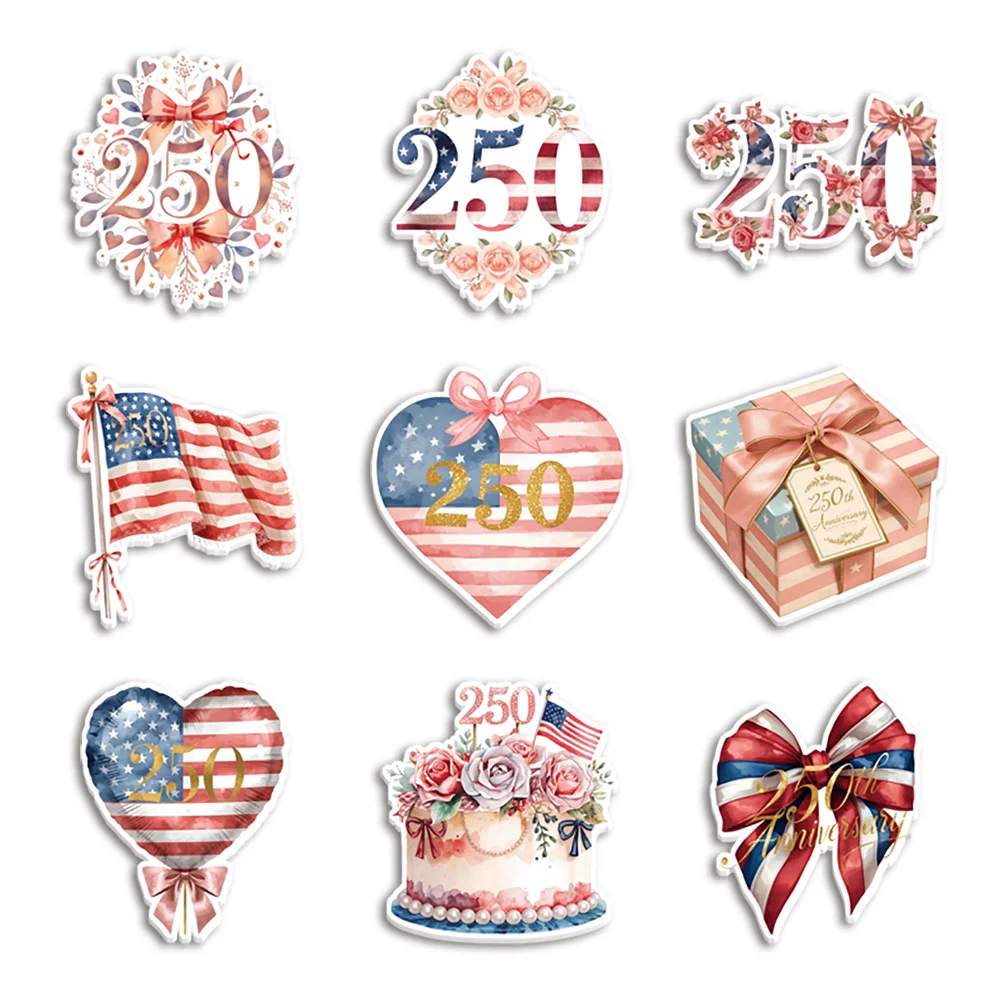 10pcs/lot 250th Anniversary United States Resin Planar Transparent Glitter Acrylic Flatback for Pendant Brooch Cabochon Bracele