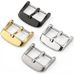 Wholesale 15pcs/Set Solid Stainless Steel Watch Band Clasp 16 20 22 24mm Silver Gold Metal Leather Watchband Strap Buckle Belt