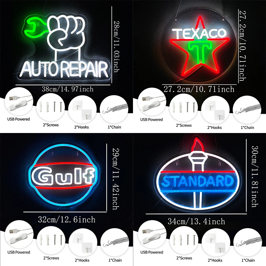 Auto Repair Led Neon Sign, Garage Wall Art, Gifts For Dad And Autobots, Decor Of Man Caves, Auto Repair Shops And Workshops.
